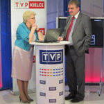 Telewizja Cyfrowa - Bożentyna Pałka-Koruba, wojewoda świętokrzyski i Wojciech Lubawski, prezydent Kielc / Robert Felczak/Radio Kielce