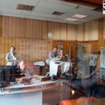 100. wydanie Made in Kielce, którego gośćmi byli Edyta i Łukasz Golcowie, kieleccy muzycy, słuchacze. Audycję realizował Marek Stefaniec. / Wojciech Habdas