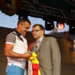 Prezentacja Korony Kielce na kieleckim Rynku Grzegorz Piechan i prezes klubu Tomasz Chojnowski / Stanisław Blinstrub / Radio Kielce