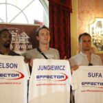 Nowi siatkarze Effectora, od lewej: Denis Donovan DJ Nelson, Sławomir Jungiewicz i Bartosz Sufa / Kamil Król / Radio Kielce