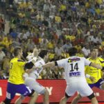 Fragment meczu Vive Targi - Frisch Auf Goeppingen / Kamil Król / Radio Kielce