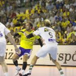 Fragment meczu Vive Targi - Frisch Auf Goeppingen / Kamil Król / Radio Kielce