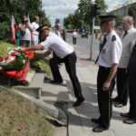 Kadrówka dotarła do Kielc, złożenie meldunku o przybyciu Marszu Prezydentowi Kielc pod historyczną figurą Najświętszej Maryi Panny / Wojciech Habdas / Radio Kielce