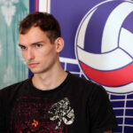 Konferencja Effectora Kielce (20 sierpnia 2013). Prezentacja nowych zawodników. n/z Krystian Lisowski / Wojciech Habdas / Radio Kielce