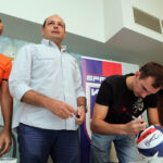 Konferencja Effectora Kielce (20 sierpnia 2013). Prezentacja nowych zawodników. n/z Krystian Lisowski / Wojciech Habdas / Radio Kielce