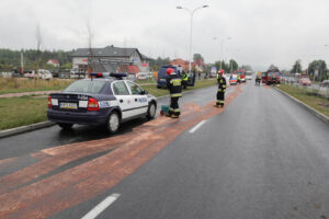 12.09.2013. Zderzenie busa z karetką na Krakowskiej w Kielcach / Wojciech Habdas / Radio Kielce