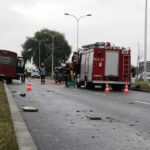 12.09.2013. Zderzenie busa z karetką na Krakowskiej w Kielcach / Wojciech Habdas / Radio Kielce