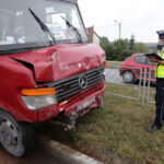 12.09.2013. Zderzenie busa z karetką na Krakowskiej w Kielcach / Wojciech Habdas / Radio Kielce