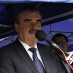 Uroczystości 12. rocznicy ataków terrorystycznych na USA przed pomnikiem Homo Homini w Kielcach. Prezydent Kielc Wojciech Lubawski / Kamil Król / Radio Kielce