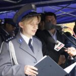 Uroczystości 12. rocznicy ataków terrorystycznych na USA przed pomnikiem Homo Homini w Kielcach. Nadkomisarz Iwona Adamska - zastępca dyrektora Biura Międzynarodowego Współpracy Policji / Kamil Król / Radio Kielce