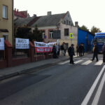 Blokada na odcinku dróg krajowych 9 i 74 w Opatowie. / Teresa Czajkowska / Radio Kielce