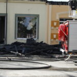 Pożar kamienic w centrum Włoszczowy - budynki na razie nie nadają się do użytku / Stanisław Blinstrub / Radio Kielce