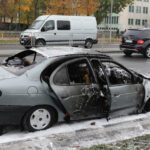 Samochód osobowy marki Renault zapalił się dziś przed godziną 11.00 na Alei IX Wieków Kielc / Wojciech Habdas / Radio Kielce