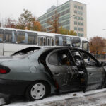 Samochód osobowy marki Renault zapalił się dziś przed godziną 11.00 na Alei IX Wieków Kielc / Wojciech Habdas / Radio Kielce