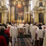 22.10.2013 Inauguracja roku akademickiego w Wyższym Seminarium Duchownym. Oficjalną część poprzedziła Msza Święta w Kościele Świętej Trójcy. / Wojciech Habdas / Radio Kielce