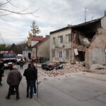 29.10.2013 Runęła ściana budynku przy ul. Kaczorowskiego / Wojciech Habdas / Radio Kielce