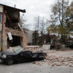 29.10.2013 Runęła ściana budynku przy ul. Kaczorowskiego / Wojciech Habdas / Radio Kielce