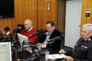 Studio Polityczne RK - od lewej Grzegorz Banaś, Andrzej Szejna, Mirosław Pawlak / Stanisław Blinstrub / Radio Kielce