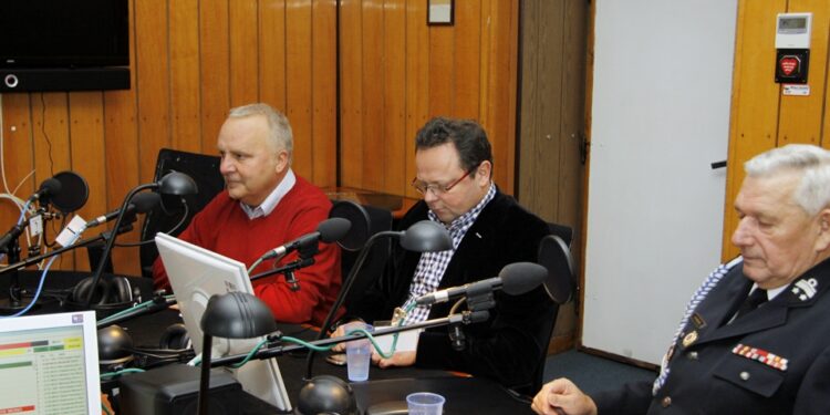 Studio Polityczne RK - od lewej Grzegorz Banaś, Andrzej Szejna, Mirosław Pawlak / Stanisław Blinstrub / Radio Kielce