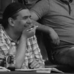 Adam Gołąb na trybunie prasowej podczas meczu KSS Kielce-Olimpia Beskid Nowy Sacz, 11 maja 2013 / Wojciech Habdas / Radio Kielce