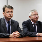 4.11.2013. Przewodniczący klubu parlamentarnego Prawa i Sprawiedliwości Mariusz Błaszczak spotkał się ze studentami UJK / Wojciech Habdas / Radio Kielce