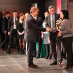 Konferencja "Bezpieczny Stadion". Gala Fair Play, podczas której wręczone zostały prestiżowe statuetki za pracę na rzecz poprawy bezpieczeństwa na stadionach piłkarskich. / Wojciech Habdas / Radio Kielce