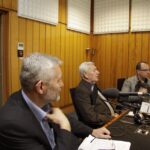 Od lewej: Lucjan Pietrzczyk - PO, Mirosław Pawlak - PSL, Piotr Nowaczek - SLD / Kamil Król / Radio Kielce