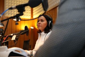 Prowadząca audycje Małgorzata Pirosz / Stanisław Blinstrub / Radio Kielce