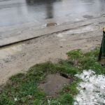 Przy ulicy Głowackiego i Żeromskiego, parkujące na poboczu samochody niszczą trawniki. / Paweł Klepka / Radio Kielce