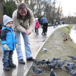 Kielczanie dokarmiali ptaki w parku miejskim / Kamil Król / Radio Kielce