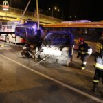 Autobus MPK staranował kilka samochodów w centrum Kielc. / Piotr Michalski / Radio Kielce