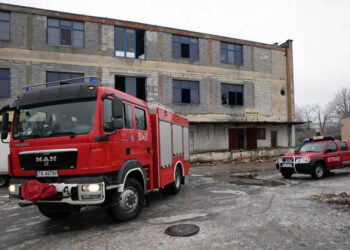 Pożar w budynku Kielczanki przy ulicy Górnej / Wojciech Habdas / Radio Kielce