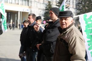 Protest Solidarności Rolników Indywidualnych. / Stanisław Blinstrub / Radio Kielce