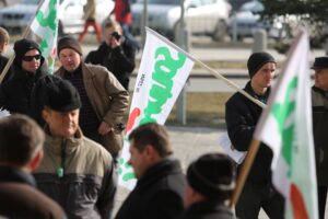 Protest Solidarności Rolników Indywidualnych. / Stanisław Blinstrub / Radio Kielce