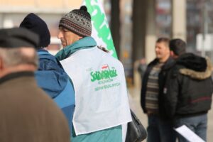 Protest Solidarności Rolników Indywidualnych. / Stanisław Blinstrub / Radio Kielce