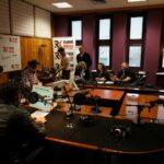 Zespól Mafia w Made In Kielce wraz ze słuchaczami, którzy zaśpiewali ich piosenkę. / Stanisław Blinstrub / Radio Kielce