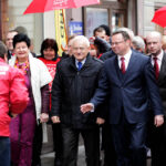 Przewodniczący SLD Leszek Miller przyjechał we wtorek do Kielc i Starachowic specjalnym autobusem. / Wojciech Habdas / Radio Kielce