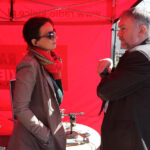 07.04.2014 Włoszczowa. Radio Kielce rozpoczyna nadawanie na 100FM. Spotkaliśmy się z słuchaczami na włoszczowskim rynku. / Wojciech Habdas / Radio Kielce