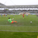 33. kolejka T-Mobile Ekstraklasy grupy spadkowej: Korona Kielce - Podbeskidzie Bielsko-Biała. Przemysław Trytko zdobywa wyrównującego gola z rzutu karnego / Kamil Król / Radio Kielce
