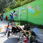 Mur przy Źródłowej zmienił się nie do poznania. To efekt akcji "Pomaluj mój świat". / Wojciech Habdas / Radio Kielce