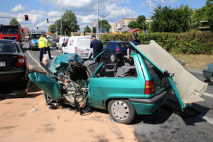 Groźny wypadek w centrum Kielc / Kamil Król / Radio Kielce