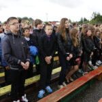 VI Spotkanie Integracyjne Dzieci i Młodzieży Niepełnosprawnej w Masłowie, Msza Święta, której przewodniczył Biskup Pomocniczy Marian Florczyk. / Wojciech Habdas / Radio Kielce