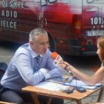 W piątek 18 lipca nasza radiowa ekipa odwiedziła Końskie. Nasz wóz satelitarny ustawił się na skwerze obok kolegiaty pw. św.Mikołaja. / Ewa Kiślak / Radio Kielce