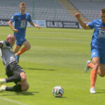 Fragment sparingu Korona Kielce - Termalica Bruk-Bet Nieciecza / Kamil Król / Radio Kielce