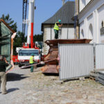 Święty Krzyż. Przygotowanie trzeciego elementu kopuły. / Wojciech Habdas / Radio Kielce