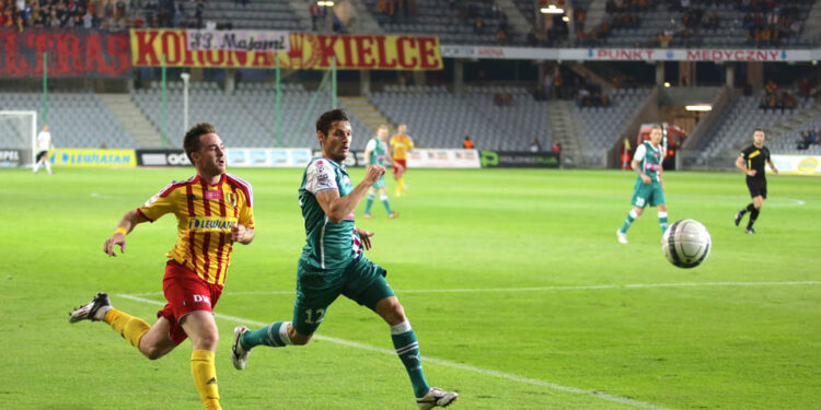 31.05.2014 Fragment meczu Korona Kielce - Śląsk Wrocław / Wojciech Habdas / Radio Kielce