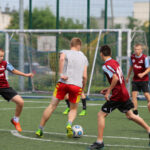 Fragment meczu finałowego "Wakacji z futbolem 2014" Drużyna Mistrzów - Złoty But / Kamil Król / Radio Kielce
