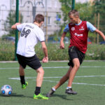 Fragment meczu finałowego "Wakacji z futbolem 2014" Drużyna Mistrzów - Złoty But / Kamil Król / Radio Kielce