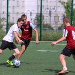 Fragment meczu finałowego "Wakacji z futbolem 2014" Drużyna Mistrzów - Złoty But / Kamil Król / Radio Kielce