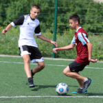 Fragment meczu finałowego "Wakacji z futbolem 2014" Drużyna Mistrzów - Złoty But / Kamil Król / Radio Kielce